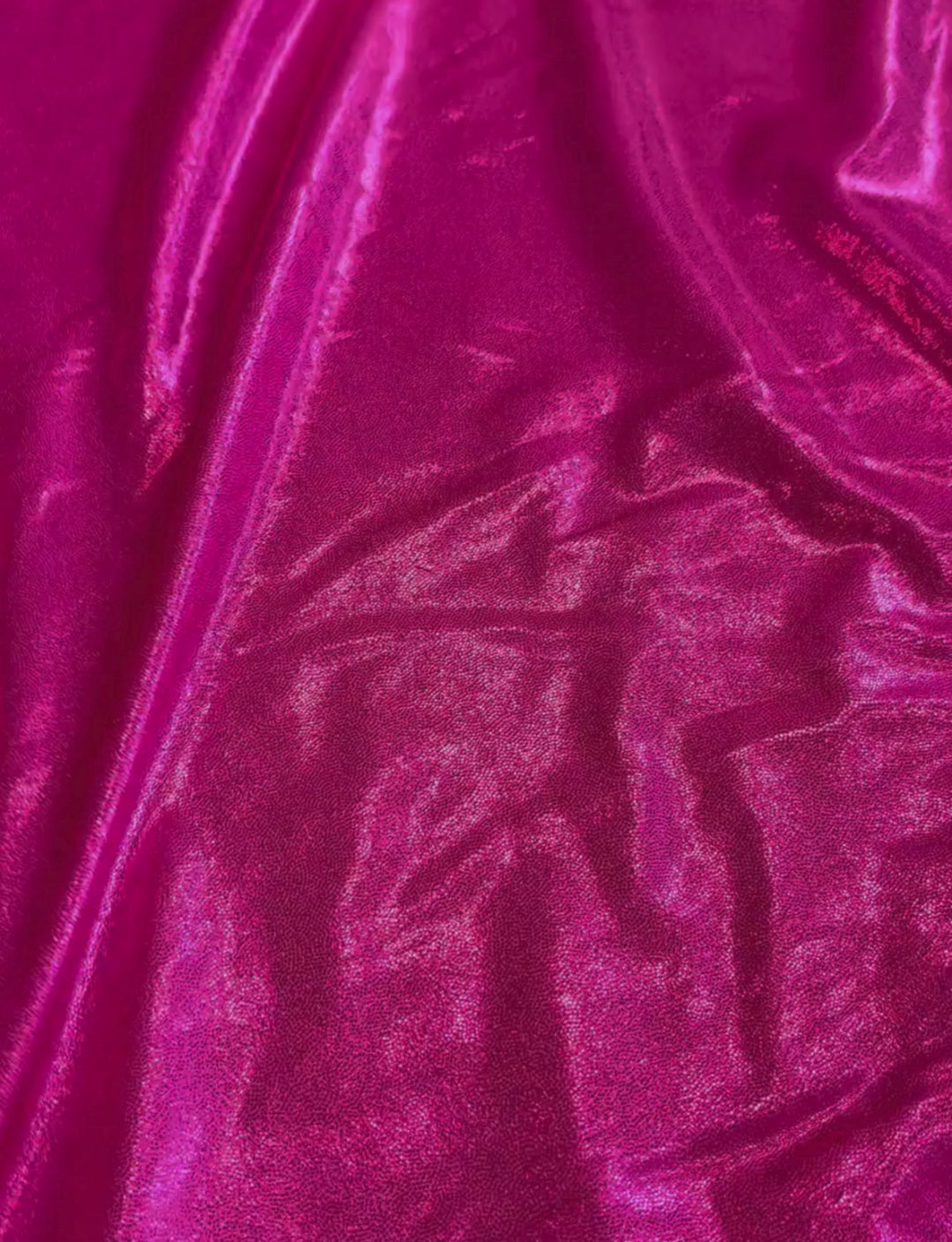 Pink foiled spandex fabric.