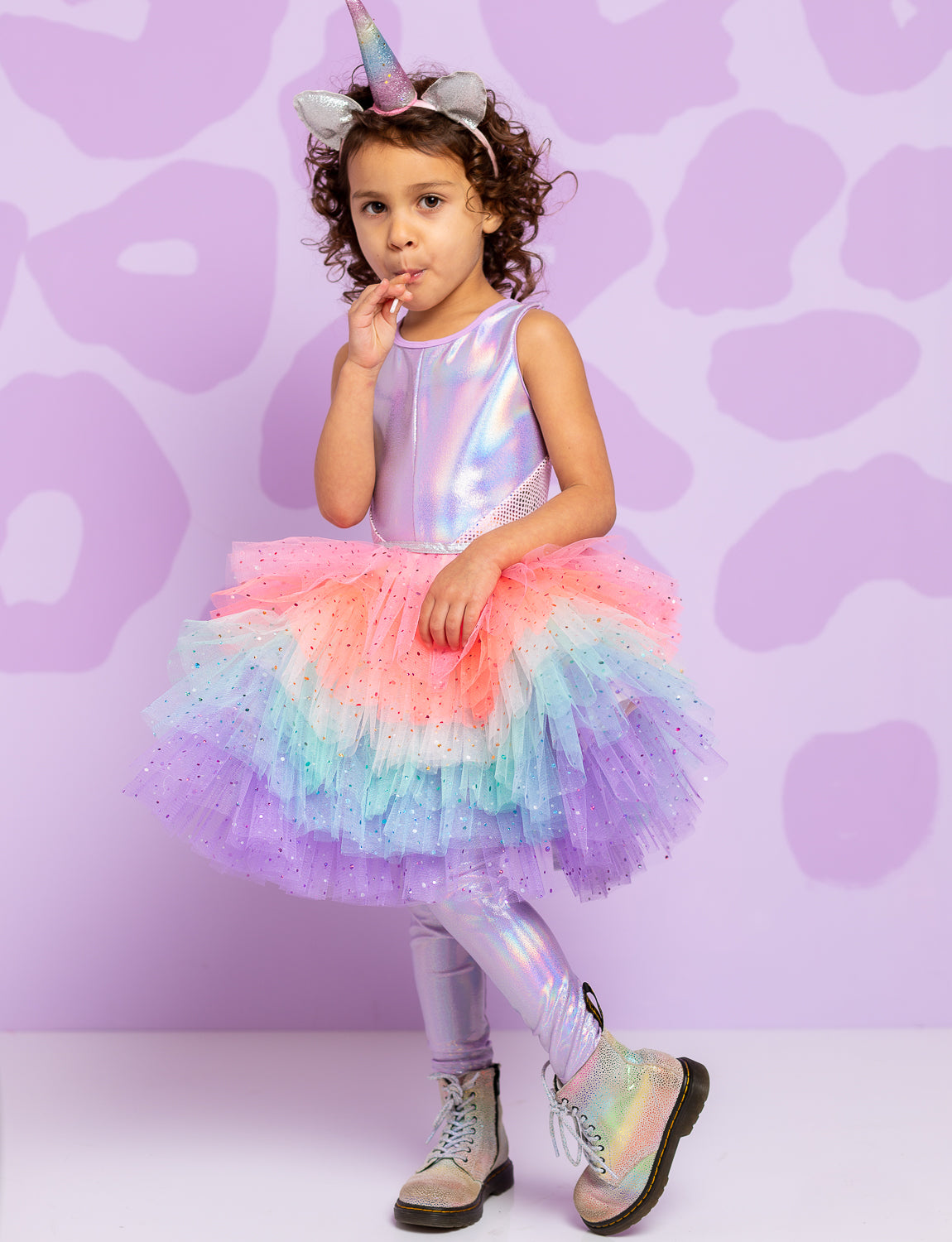 holographic Unicorn kids catsuit for girls and boys