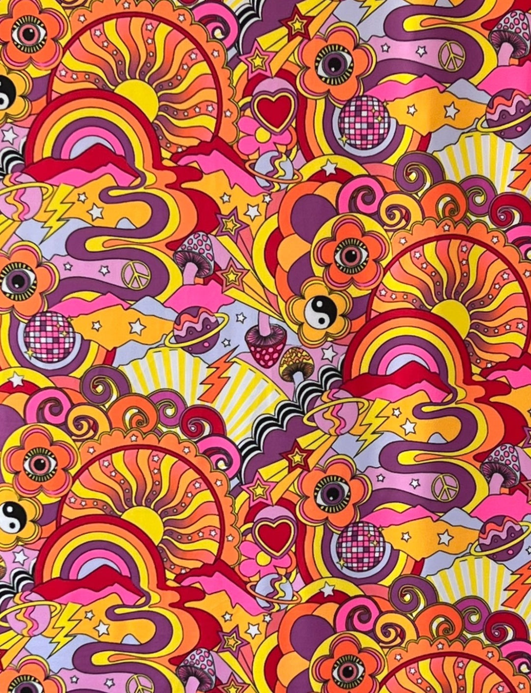 psychedelic orange fabric swatch