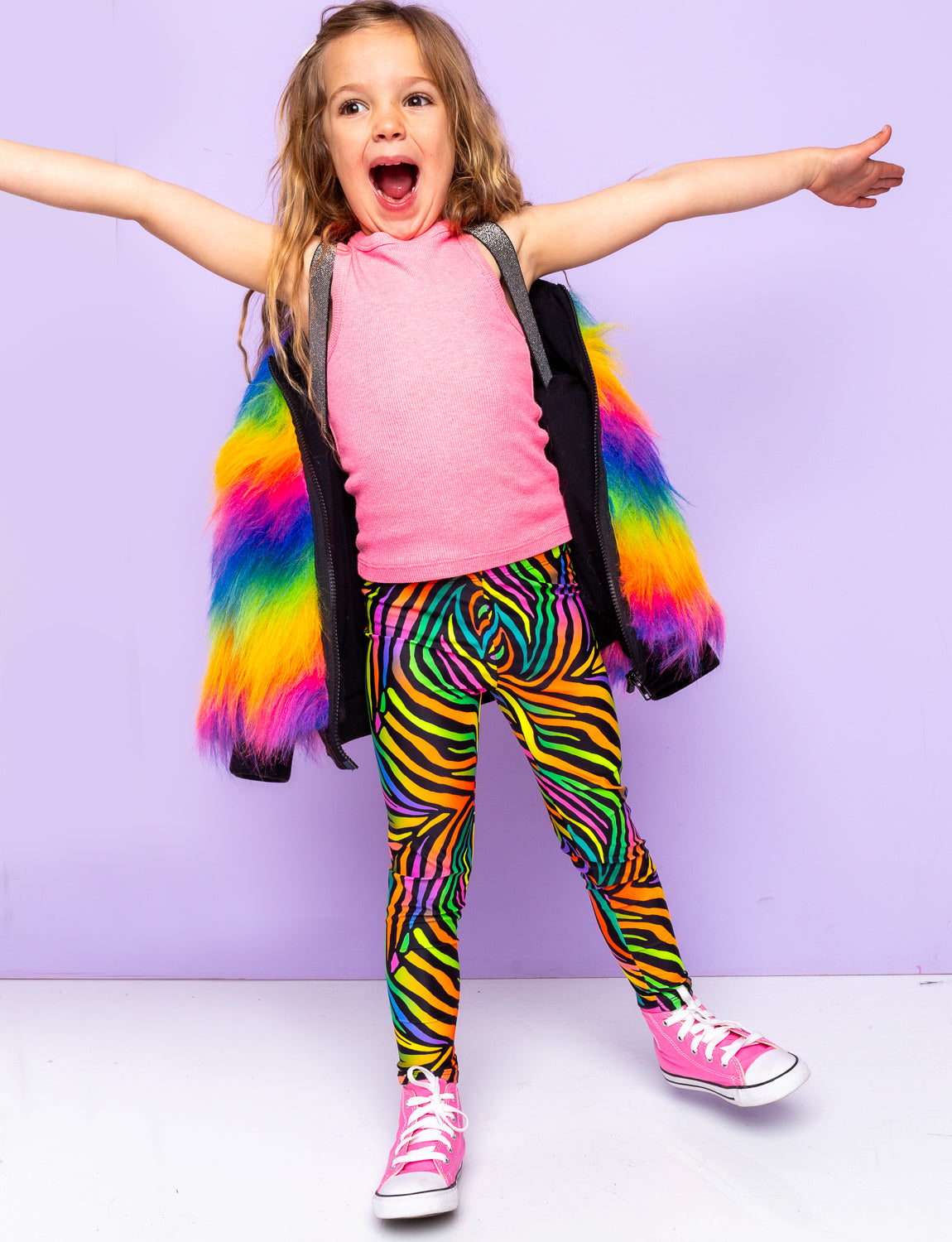 Rainbow leggings best sale