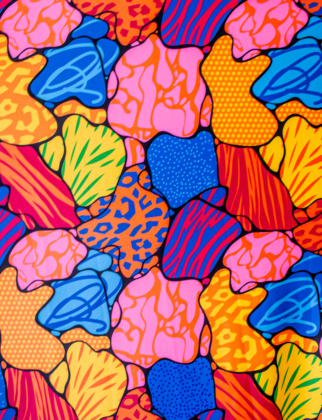 abstract print using animal prints and dots 