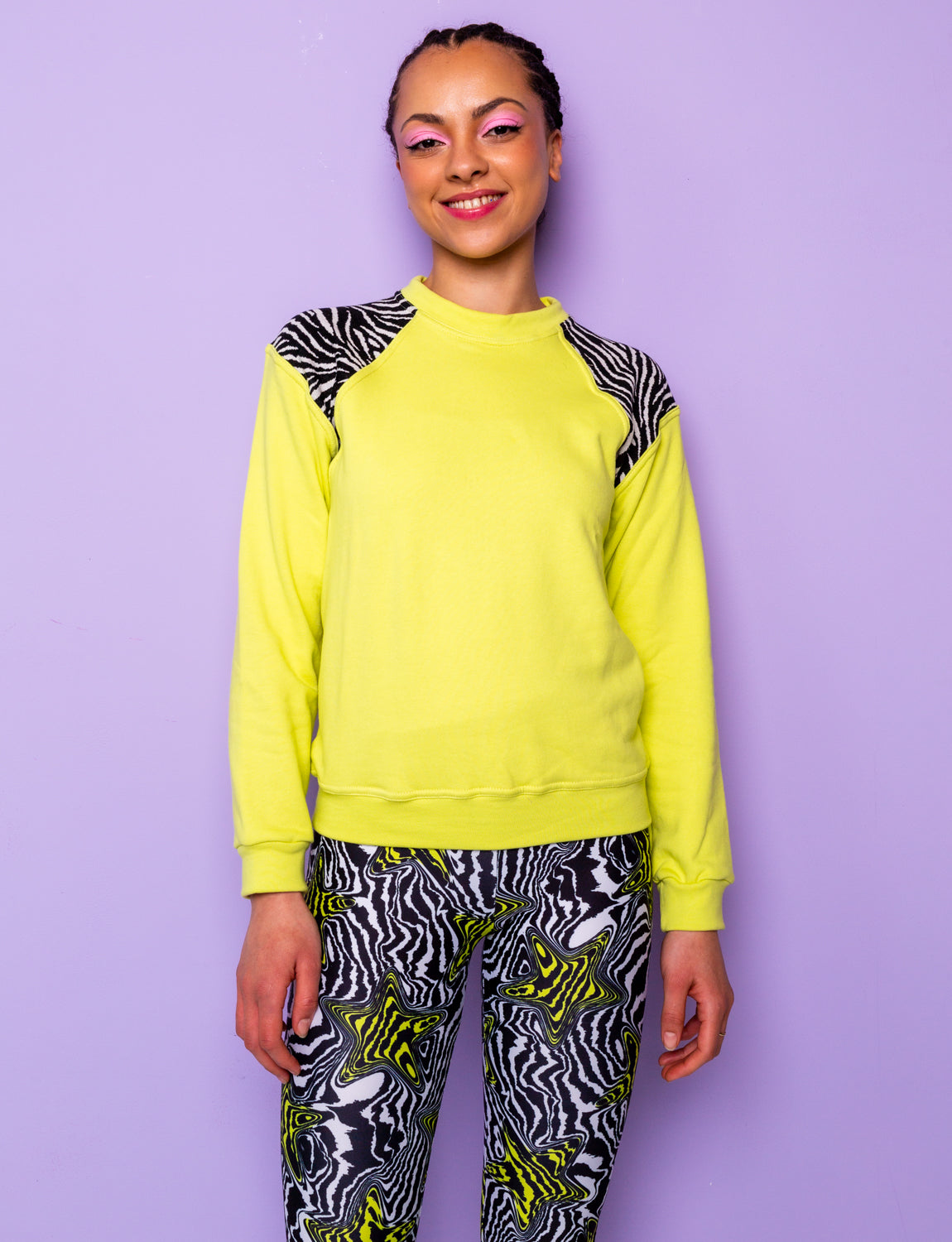 Black and lime green sweatshirt best sale