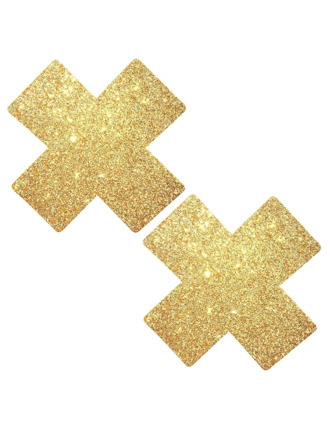 Gold Glitter Cross Nipple Covers