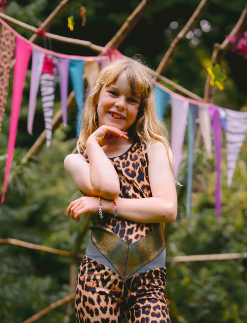 Catsuit pour enfants à imprimé léopard