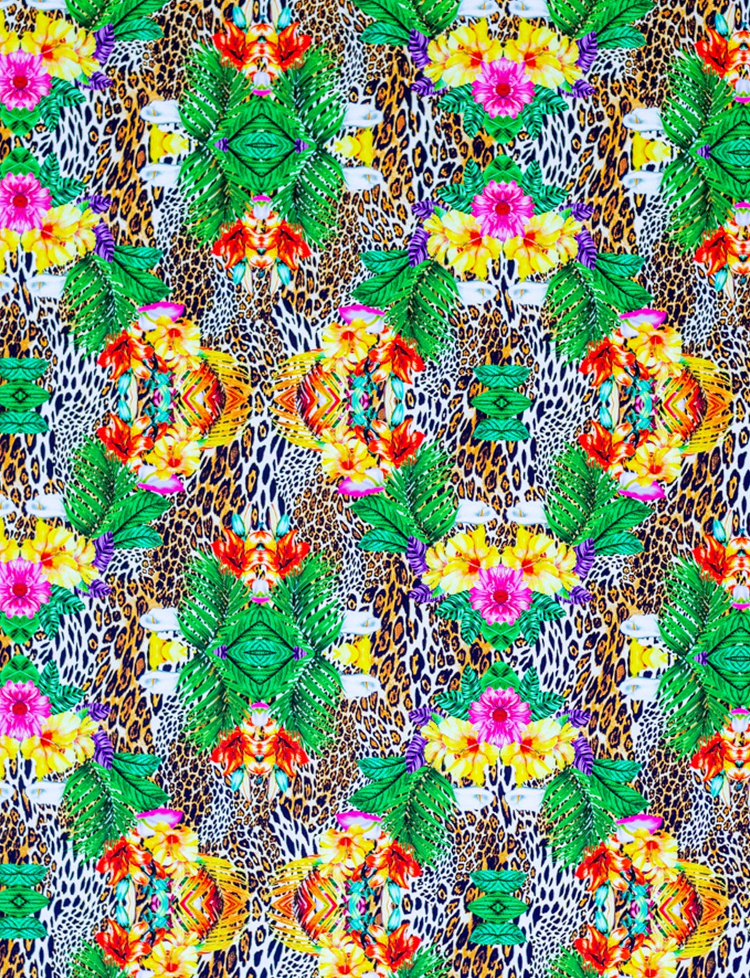 Jungle leopard print lycra fabric 