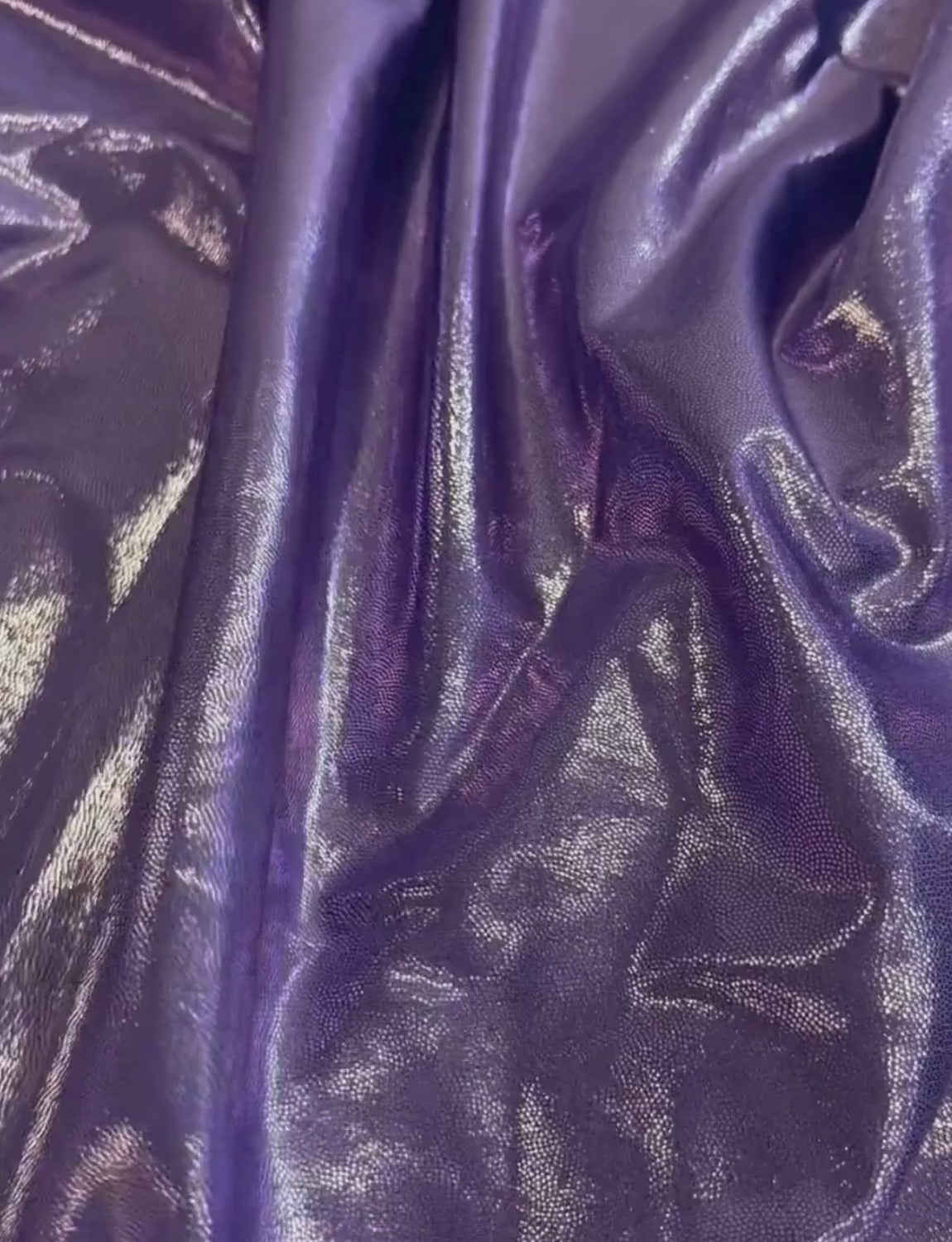 Lilac foil spandex fabric.