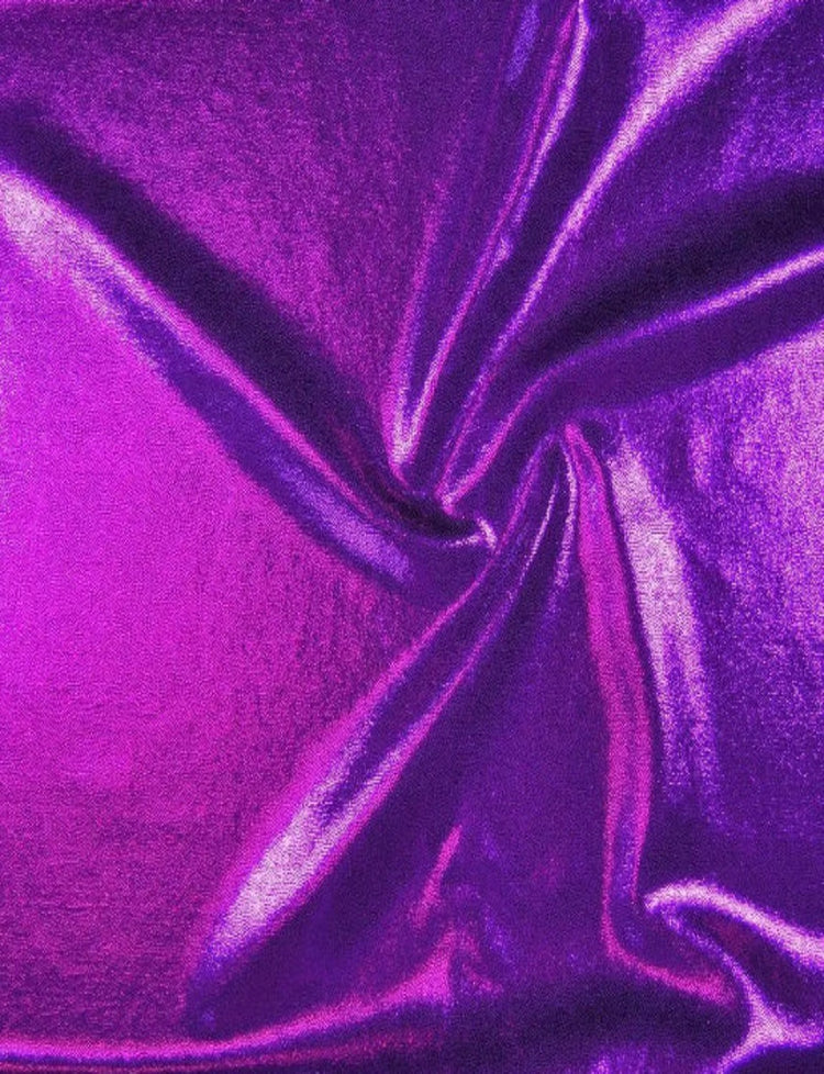 Purple shine foil lycra fabric