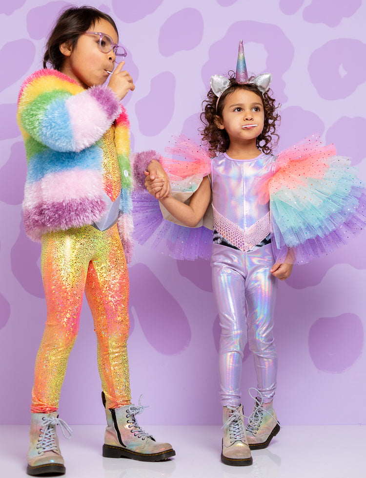 holographic Unicorn kids catsuit for girls and boys