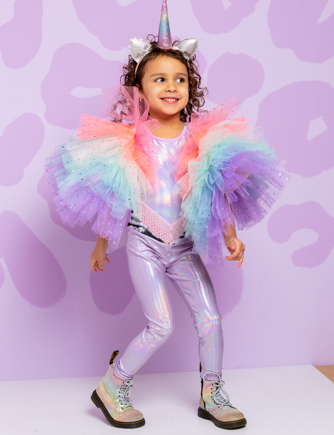 holographic Unicorn kids catsuit for girls and boys