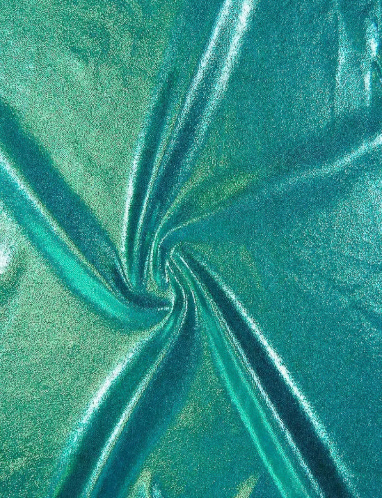turquoise foil spandex swatch