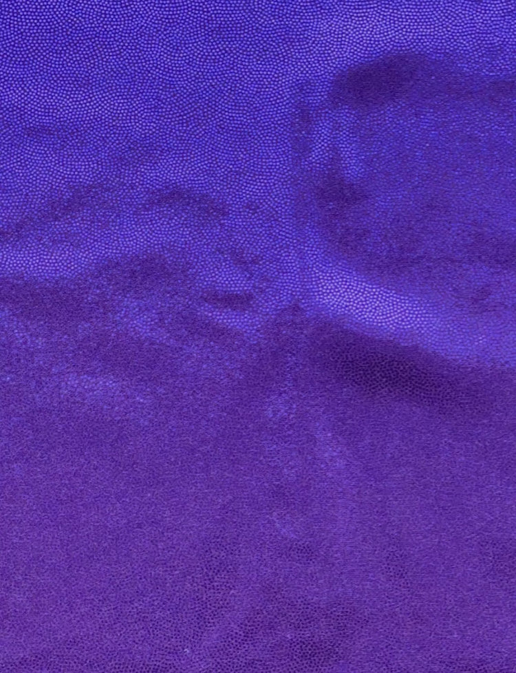 Purple foil on purple stretch fabric.