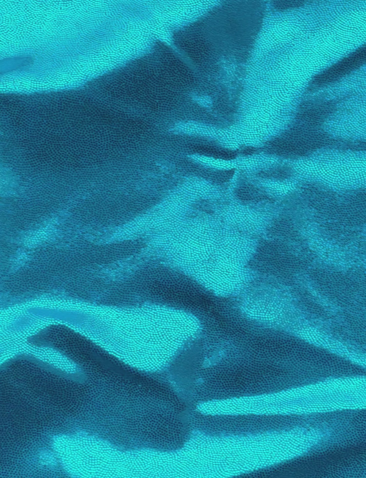 turquoise Maldives blue metallic fabric