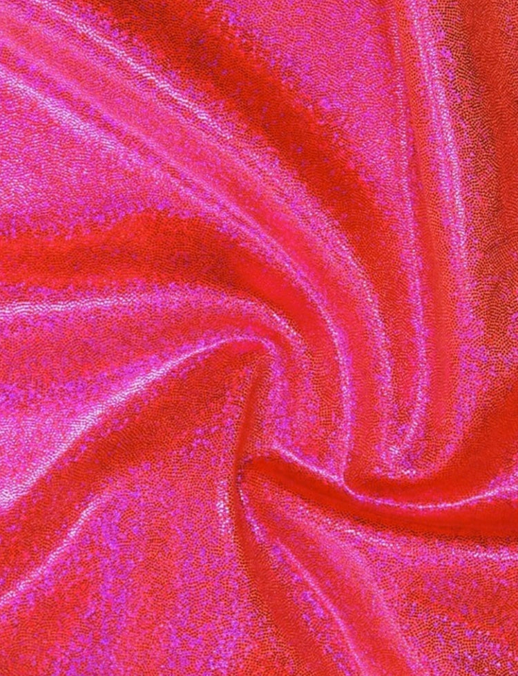 pink holographic foil fabric swatch