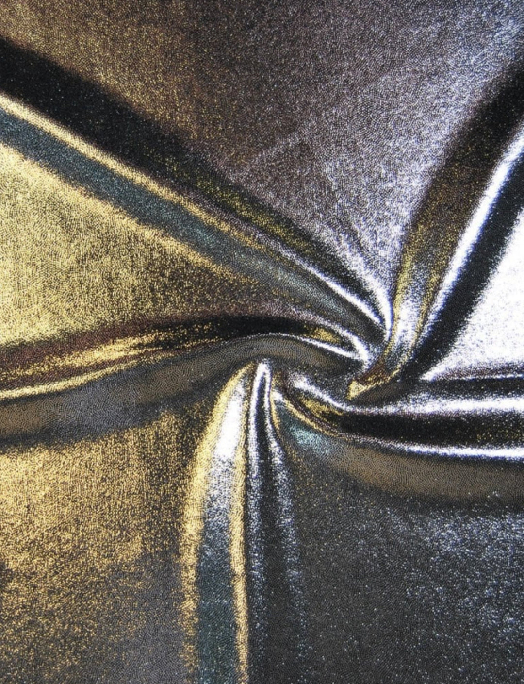 silver foil on black fabric swatch